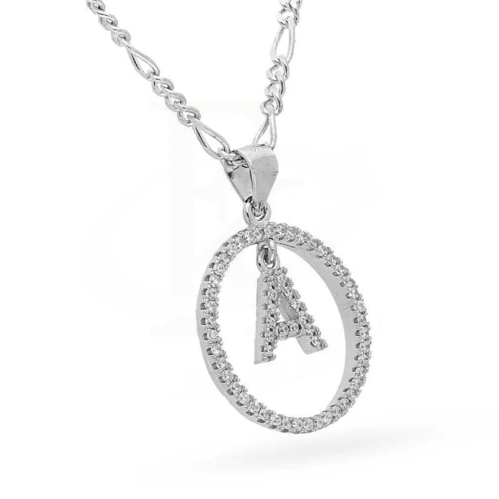 Italian Silver 925 Necklace (Chain With Round Shaped Alphabet Pendant) - Fkjnklsl2089 Necklaces