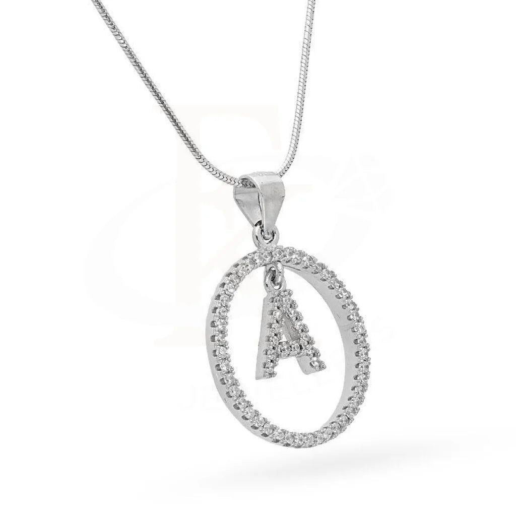 Italian Silver 925 Necklace (Chain With Round Shaped Alphabet Pendant) - Fkjnklsl2090 Necklaces