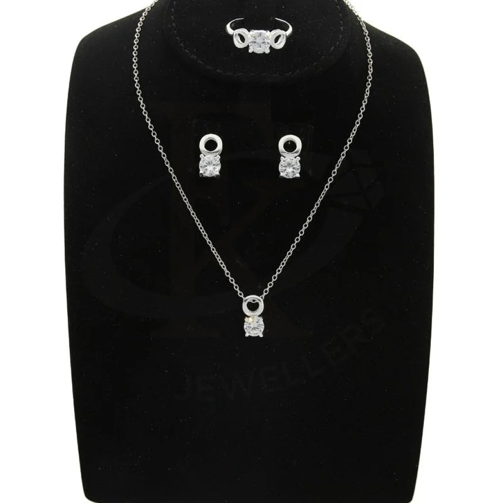 Italian Silver 925 Pendant Set (Necklace Earrings And Ring) - Fkjnklst1803 Sets