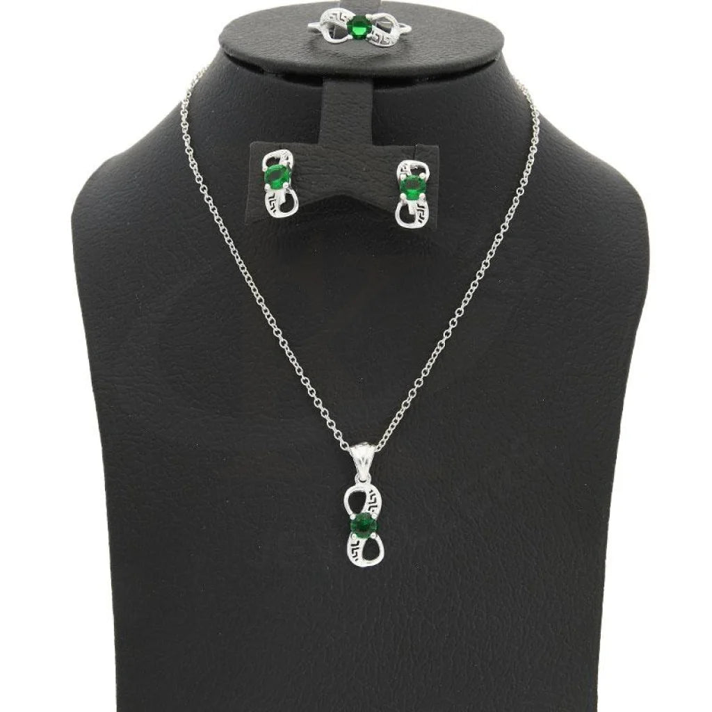 Italian Silver 925 Pendant Set (Necklace Earrings And Ring) - Fkjnklst1808 Sets