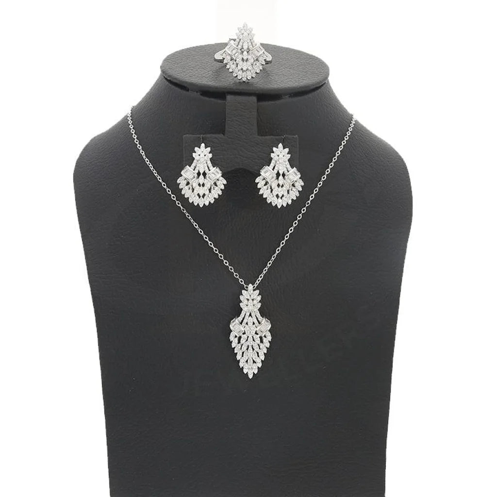 Italian Silver 925 Pendant Set (Necklace Earrings And Ring) - Fkjnklstsl2188 Sets