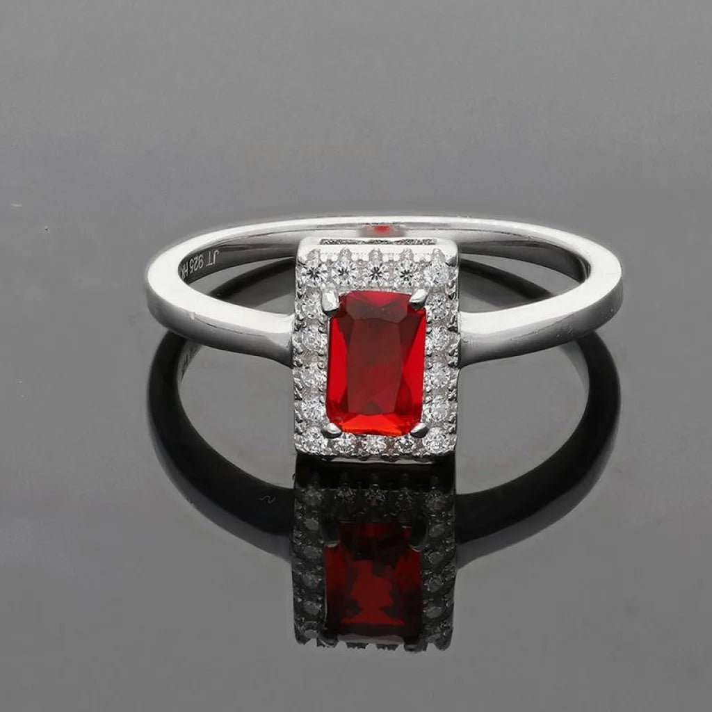Italian Silver 925 Red Solitaire Ring - Fkjrnsl2484 Rings