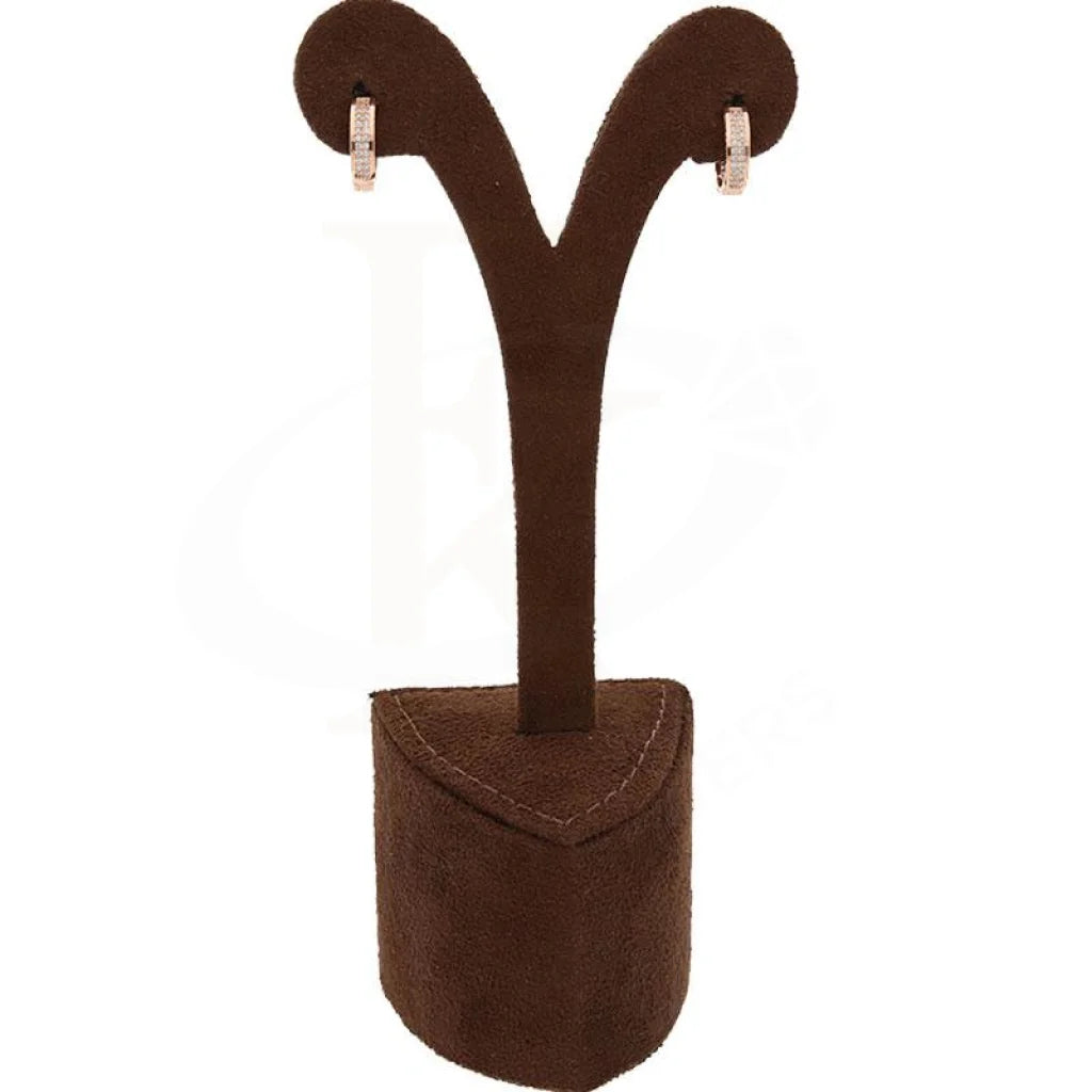 Italian Silver 925 Rose Gold Plated Clip On Hoop Earrings - Fkjern1772