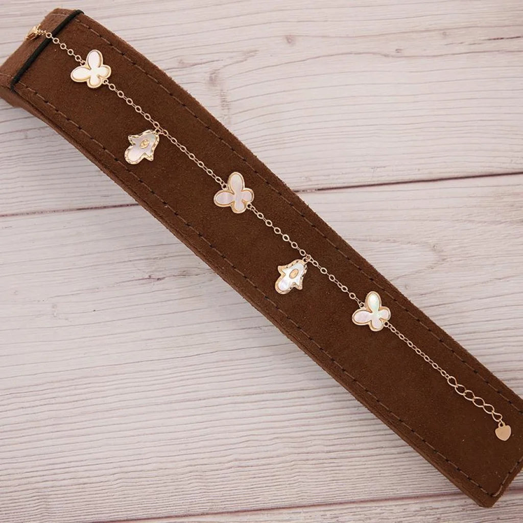 Italian Silver 925 Rose Gold Plated Hanging Charms Bracelet - Fkjbrlsl2573 Bracelets