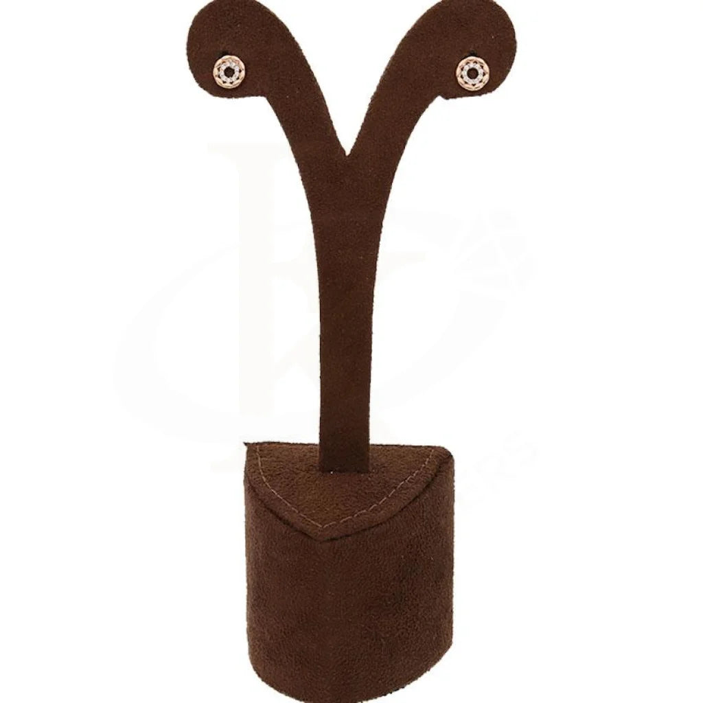 Italian Silver 925 Rose Gold Plated Round Stud Earrings - Fkjernsl2504