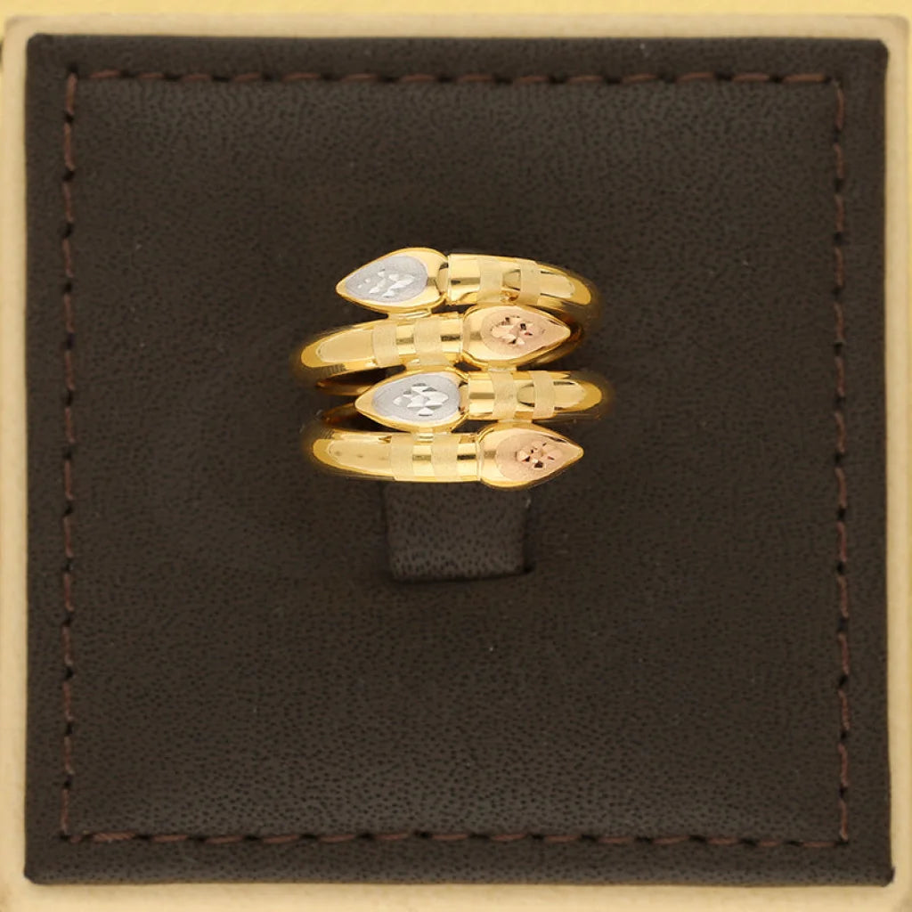 Tri Tone Gold Spiral Ring 18Kt - Fkjrn18K5179 Rings