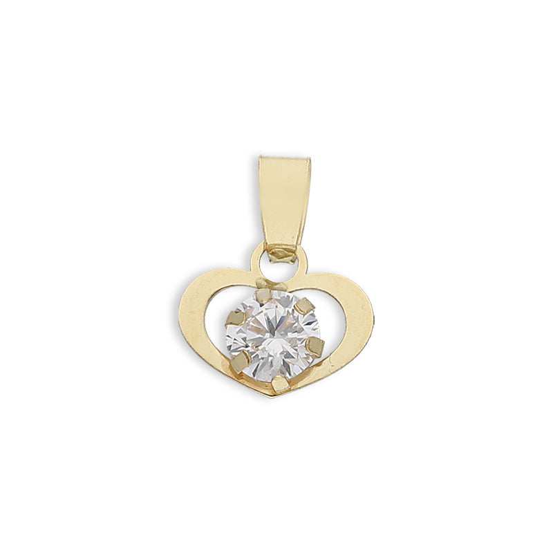 Gold Heart Shaped Pendant 18 KT - FKJPND18K8838