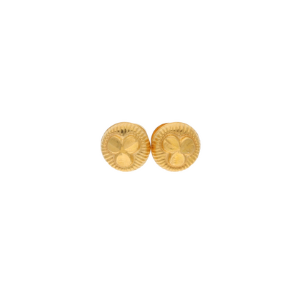 Gold Traditional Round Stud Earrings 22KT - FKJERN22K9073