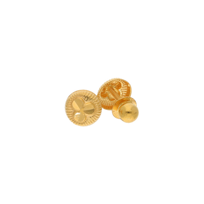 Gold Traditional Round Stud Earrings 22KT - FKJERN22K9073