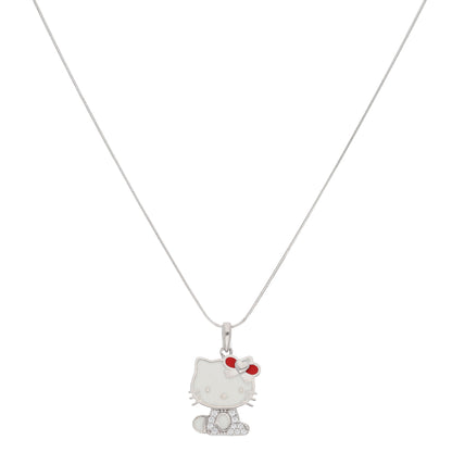 Sterling Silver 925 Hello Kitty Shaped Necklace - FKJNKLSL9460