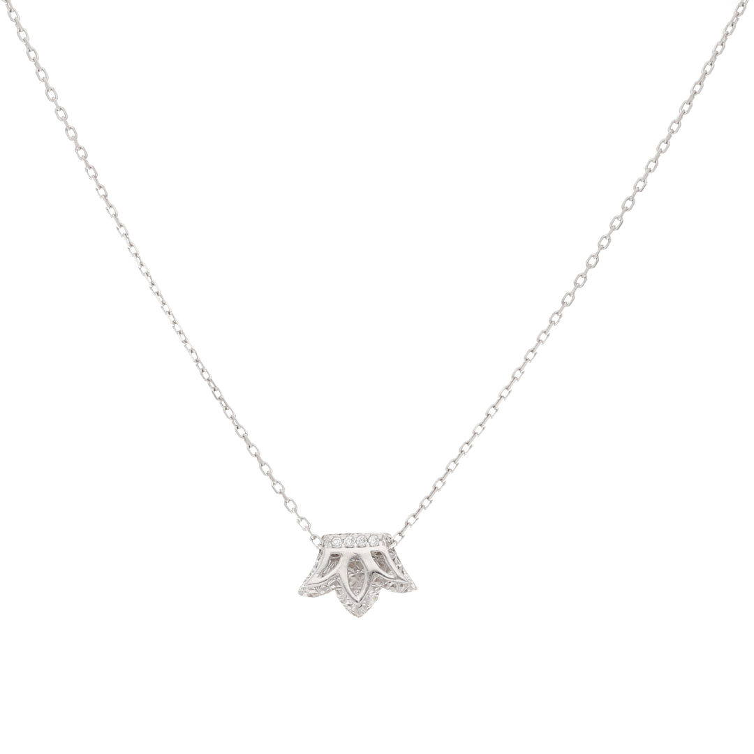 Sterling Silver 925 Crown Shaped Necklace - FKJNKLSL9468