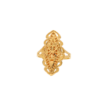 Gold Filigree Design Ring 21KT - FKJRN21K8846