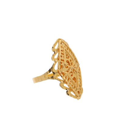 Gold Filigree Design Ring 21KT - FKJRN21K8846