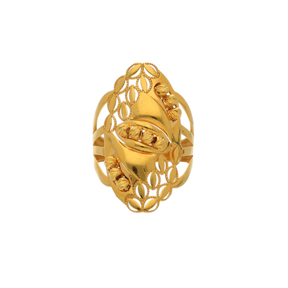 Gold Solitaire Stud Design Ring 21KT - FKJRN21K8847