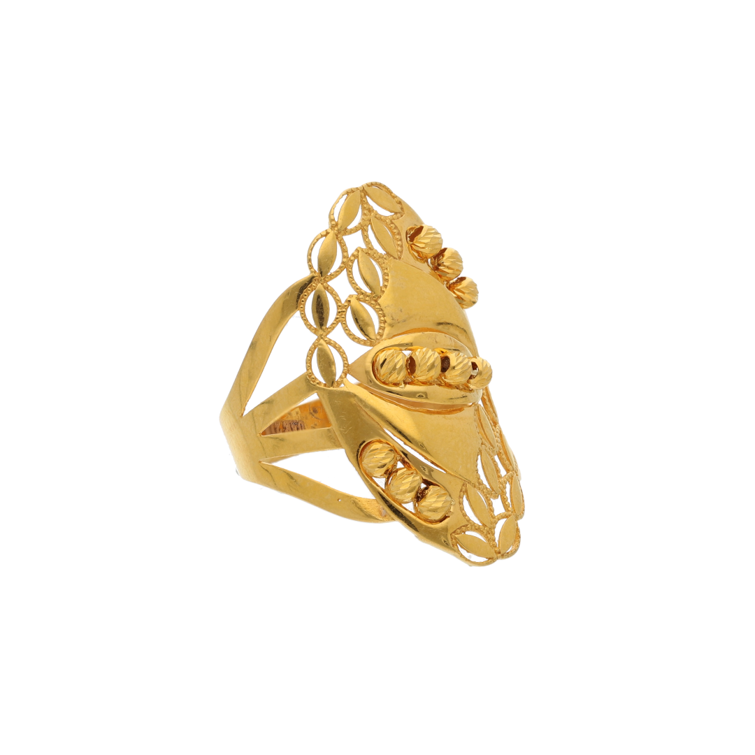 Gold Solitaire Stud Design Ring 21KT - FKJRN21K8847