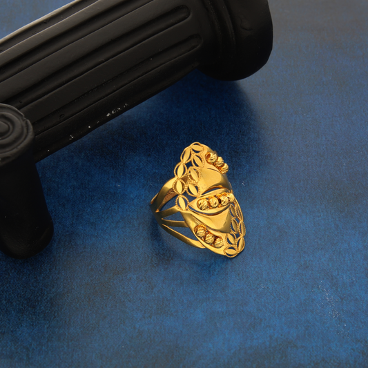 Gold Solitaire Stud Design Ring 21KT - FKJRN21K8847