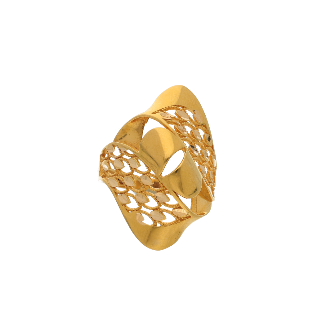 Gold Amory Stud Design Ring 21KT - FKJRN21K8848