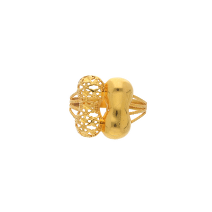 Gold Nuts Stud Design Ring 21KT - FKJRN21K8849