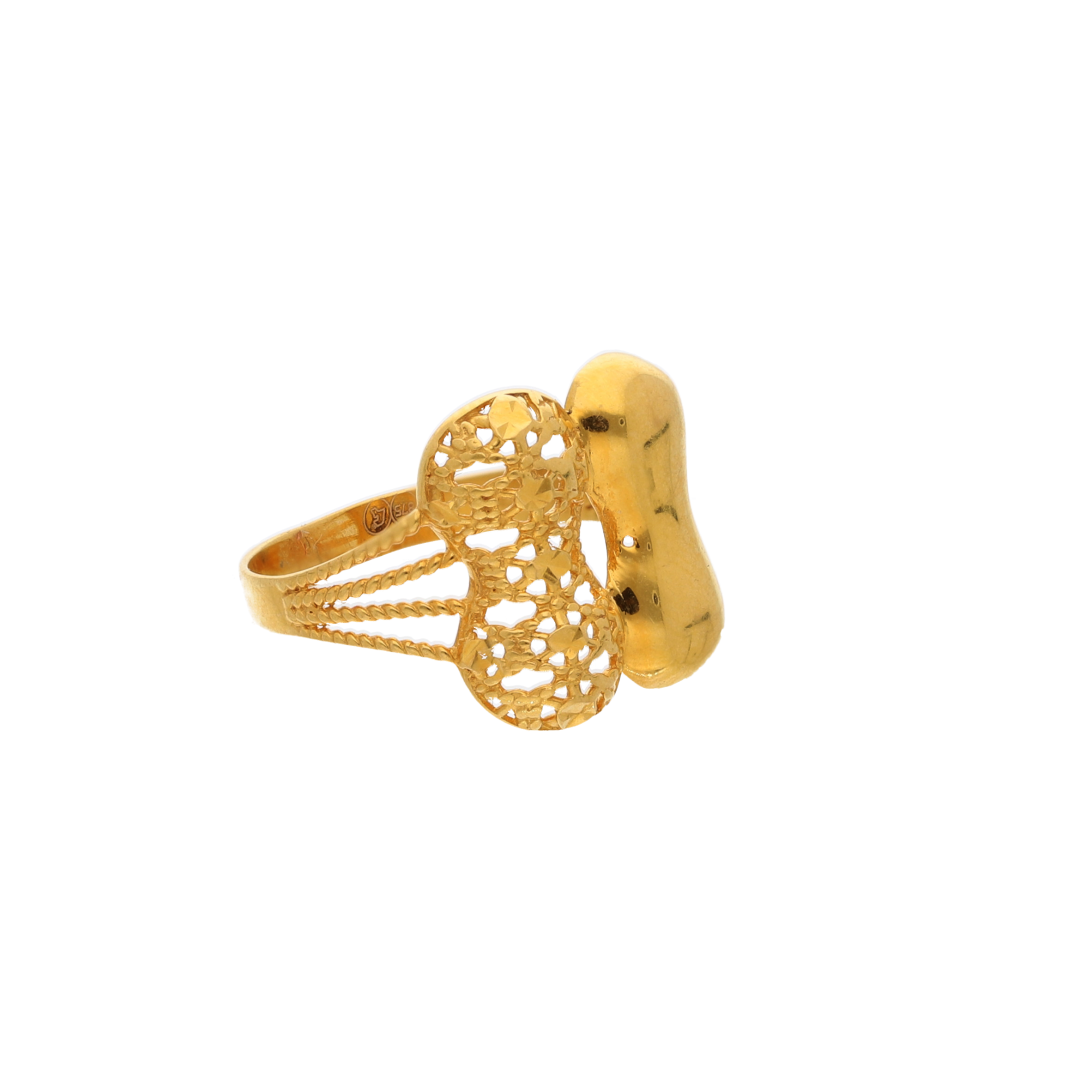 Gold Nuts Stud Design Ring 21KT - FKJRN21K8849