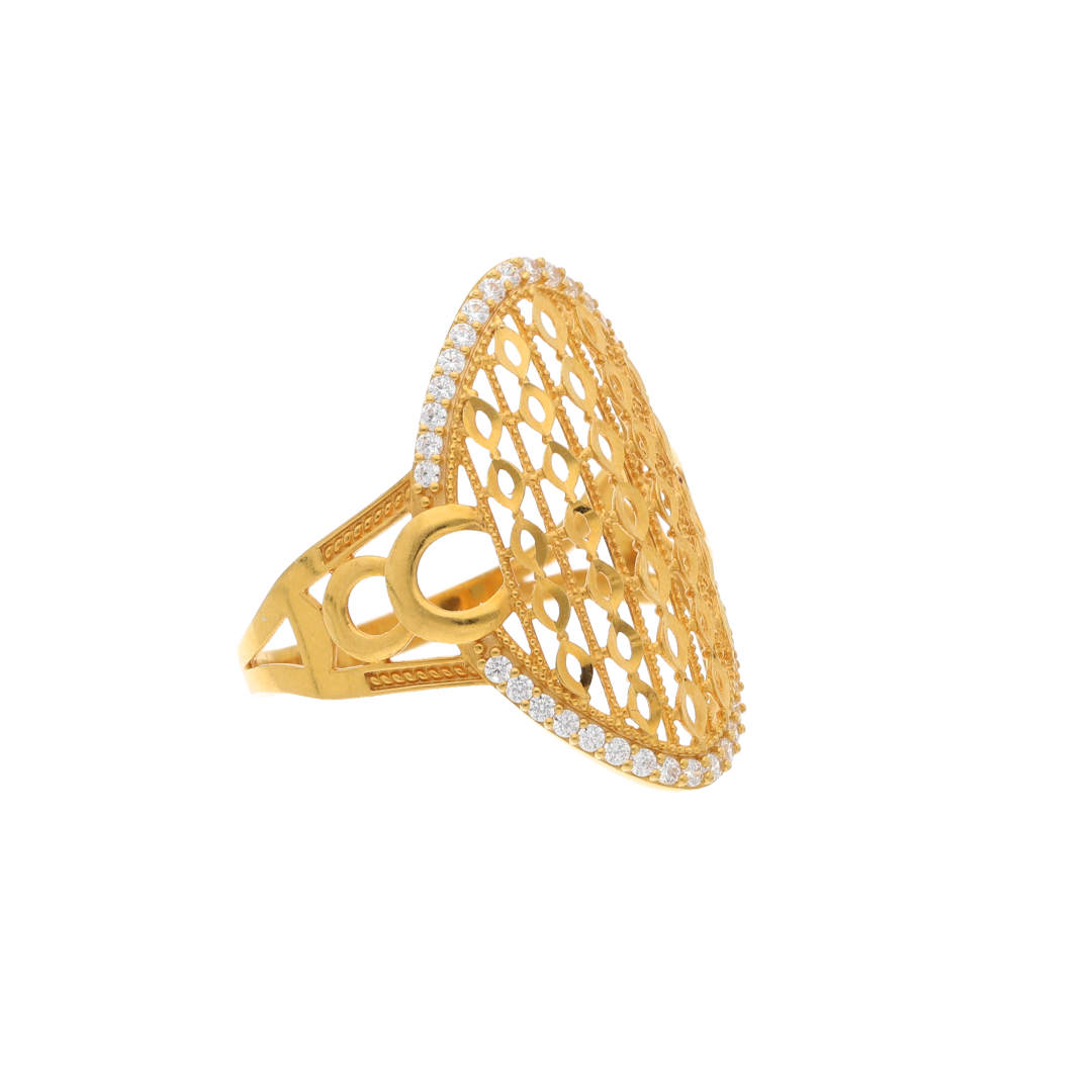 Gold Versatile Long Marquise Design Ring 21KT - FKJRN21K8844