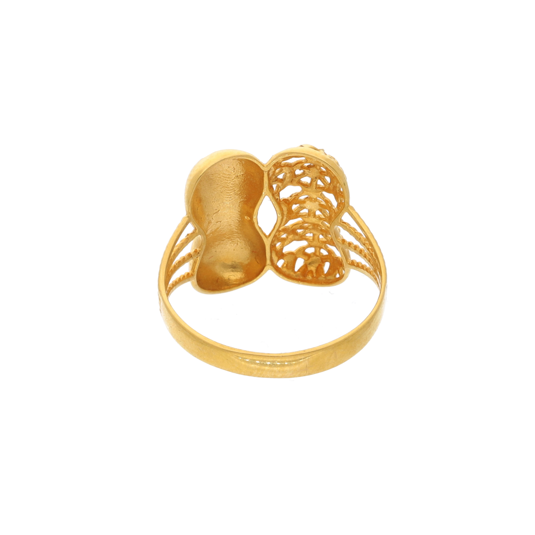 Gold Nuts Stud Design Ring 21KT - FKJRN21K8849