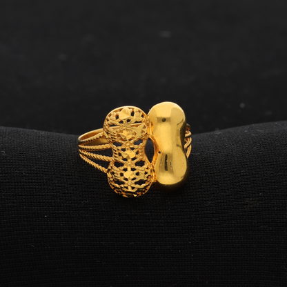 Gold Nuts Stud Design Ring 21KT - FKJRN21K8849