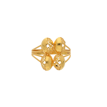 Gold Join Round Design Ring 21KT - FKJRN21K8853