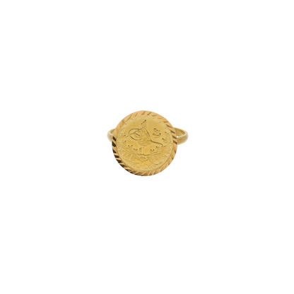 Gold Classic Round Shaped Ring 21KT - FKJRN21K8854