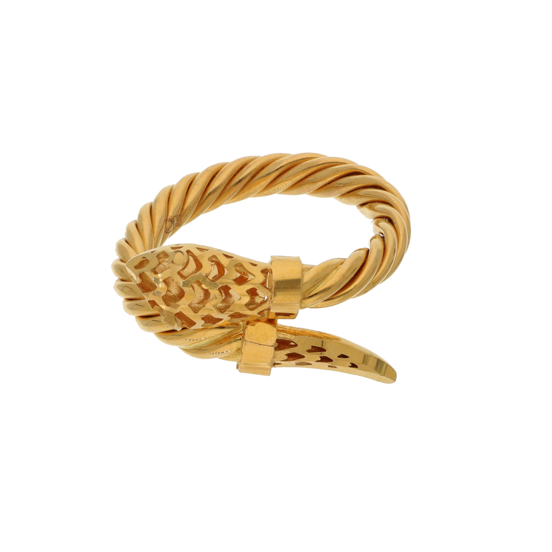 Gold Bulgari Spiga Design Ring 21KT - FKJRN21K8858