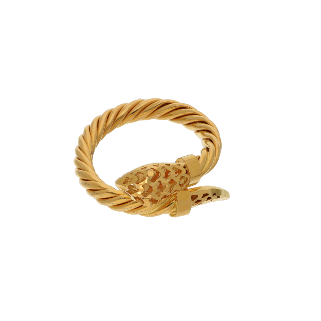 Gold Bulgari Spiga Design Ring 21KT - FKJRN21K8858