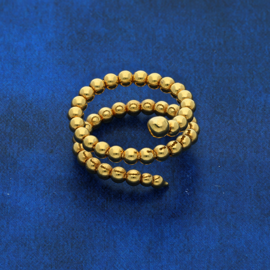 Gold Niata Beads Design Ring 21KT - FKJRN21K8859