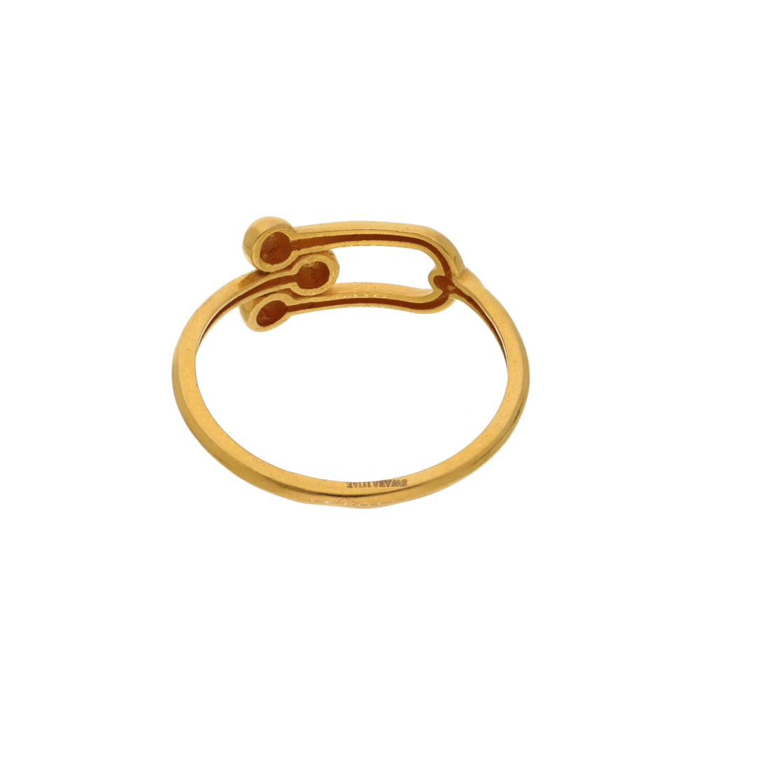 Gold U Shaped Horseshoe Buckle Design Ring 21KT - FKJRN21K8861