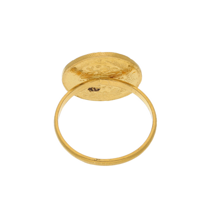 Gold Classic Round Shaped Ring 21KT - FKJRN21K8854