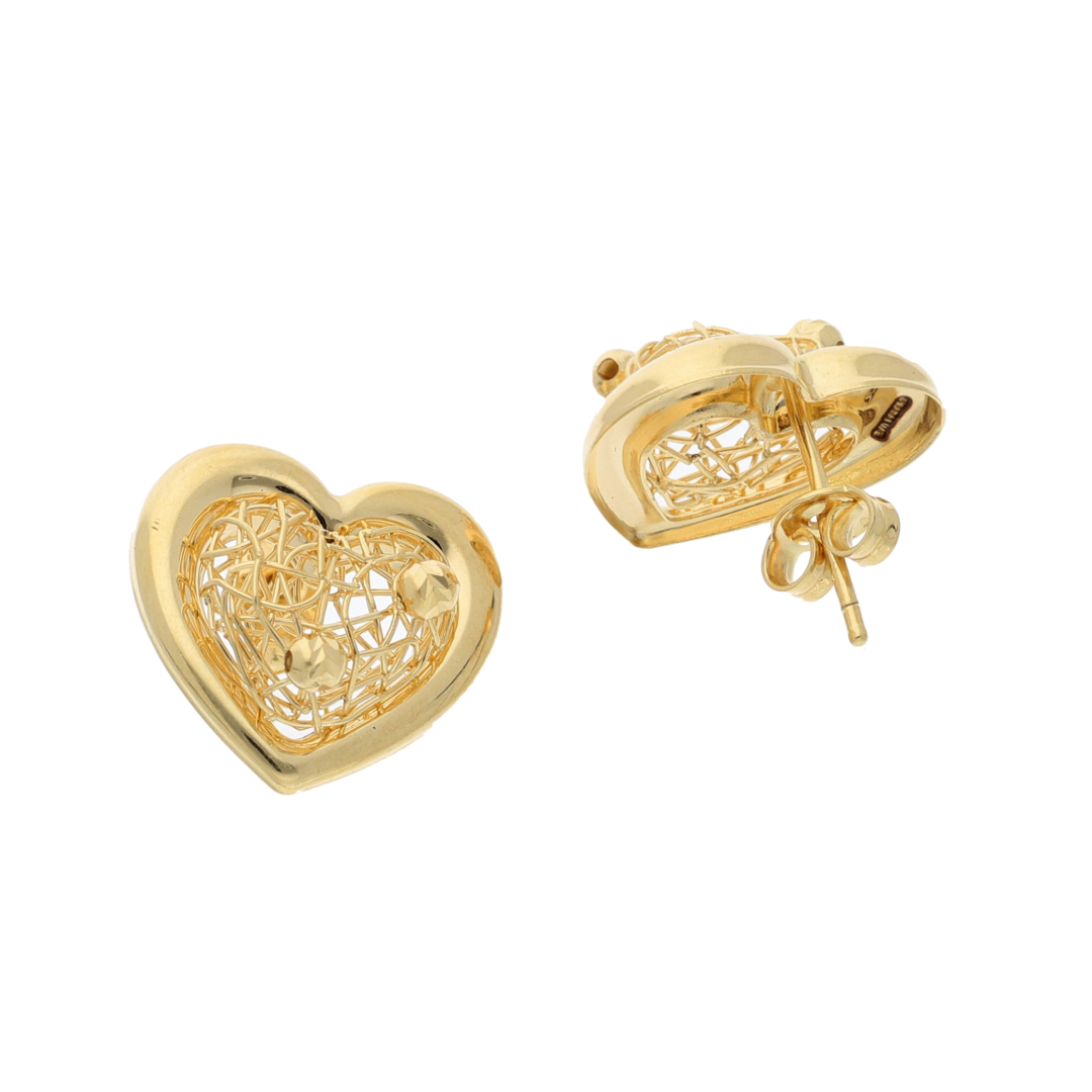 Gold Heart Shaped Pendant Set (Necklace, Earrings and Ring) 18KT - FKJNKLST18K8916