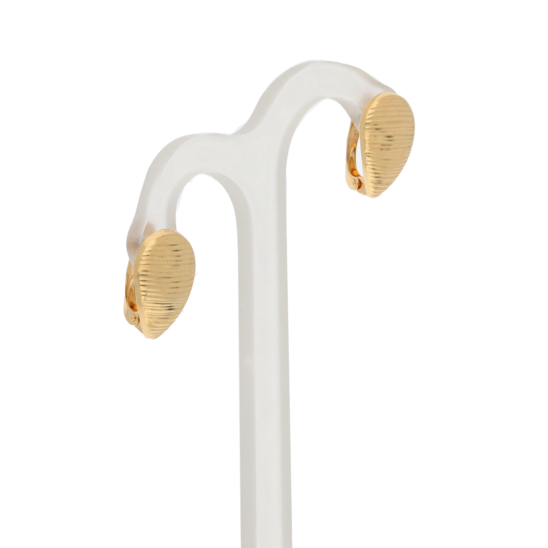 Gold Drop Design Clip Earrings 18KT - FKJERN18K8928