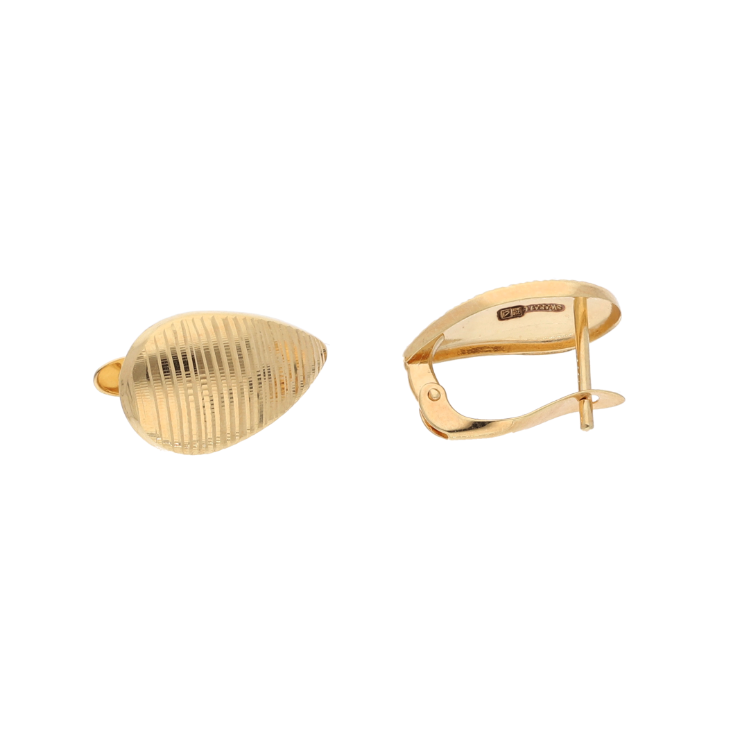 Gold Drop Design Clip Earrings 18KT - FKJERN18K8928