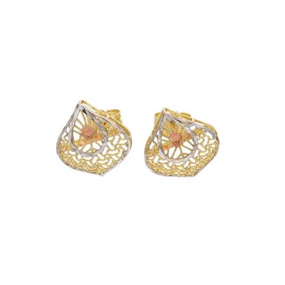 Gold Stylish Loop Design Clip Earrings 18KT - FKJERN18K8938