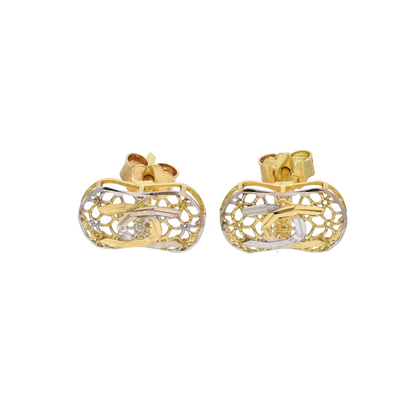 Gold Hammer Shaped Design Clip Earrings 18KT - FKJERN18K8939