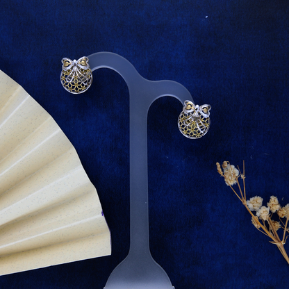 Gold Cute Owl Stud Clip Earrings 18KT - FKJERN18K8935