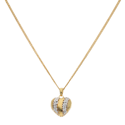 Gold Heart Shaped Design Pendant Set (Necklace, Earrings and Ring) 18KT - FKJNKLST18K8948