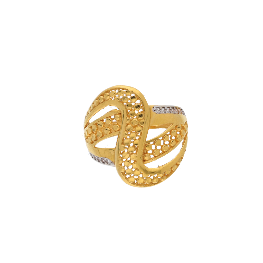 Gold Fancy Design Ring 21KT - FKJRN21K9037