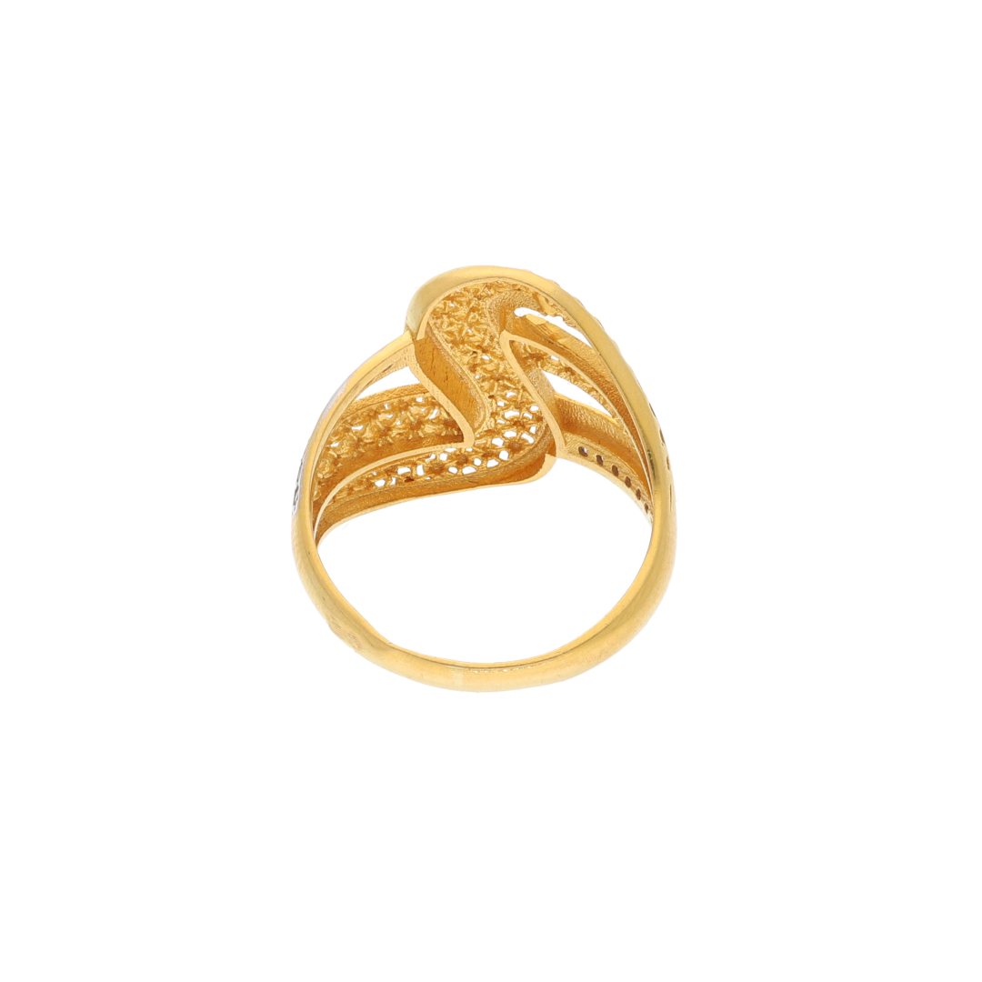 Gold Fancy Design Ring 21KT - FKJRN21K9037