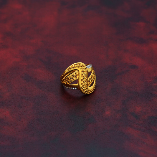 Gold Fancy Design Ring 21KT - FKJRN21K9037