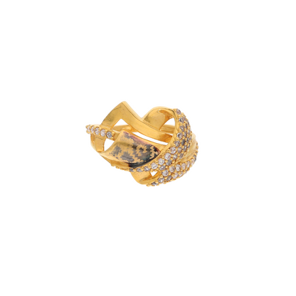 Gold Voylla Flower Stem Design Ring 21KT - FKJRN21K9040