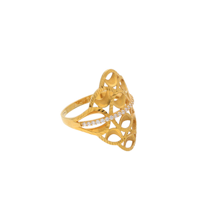 Gold Hollow Marica Filigree Design Ring 21KT - FKJRN21K9035