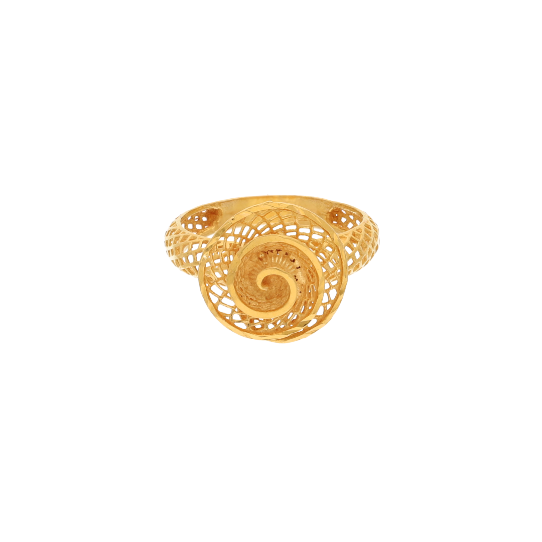 Gold Turkish True Love Design Ring 21KT - FKJRN21K9042