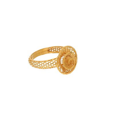 Gold Turkish True Love Design Ring 21KT - FKJRN21K9042