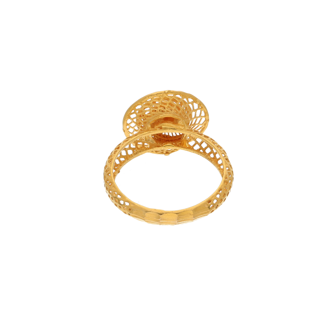 Gold Turkish True Love Design Ring 21KT - FKJRN21K9042