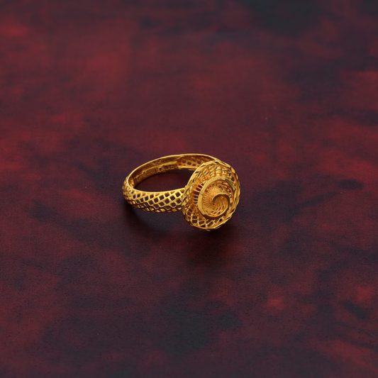 Gold Turkish True Love Design Ring 21KT - FKJRN21K9042