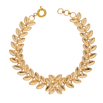 Gold Leaf Collar Design Bracelet 21KT - FKJBRL21K9053